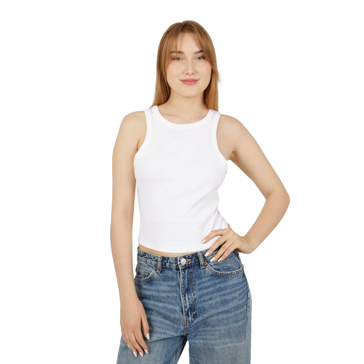 "Joyful" Rib Racer Tank Top