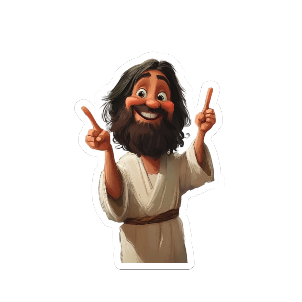 Jesus pointing sticker