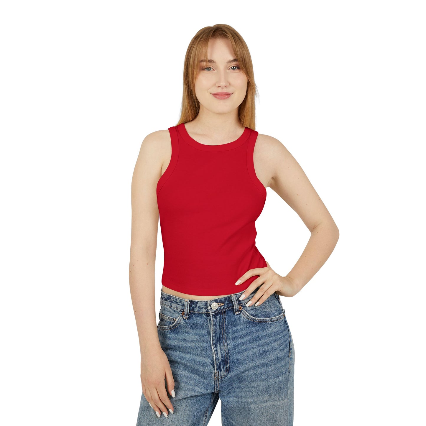 "Joyful" Rib Racer Tank Top
