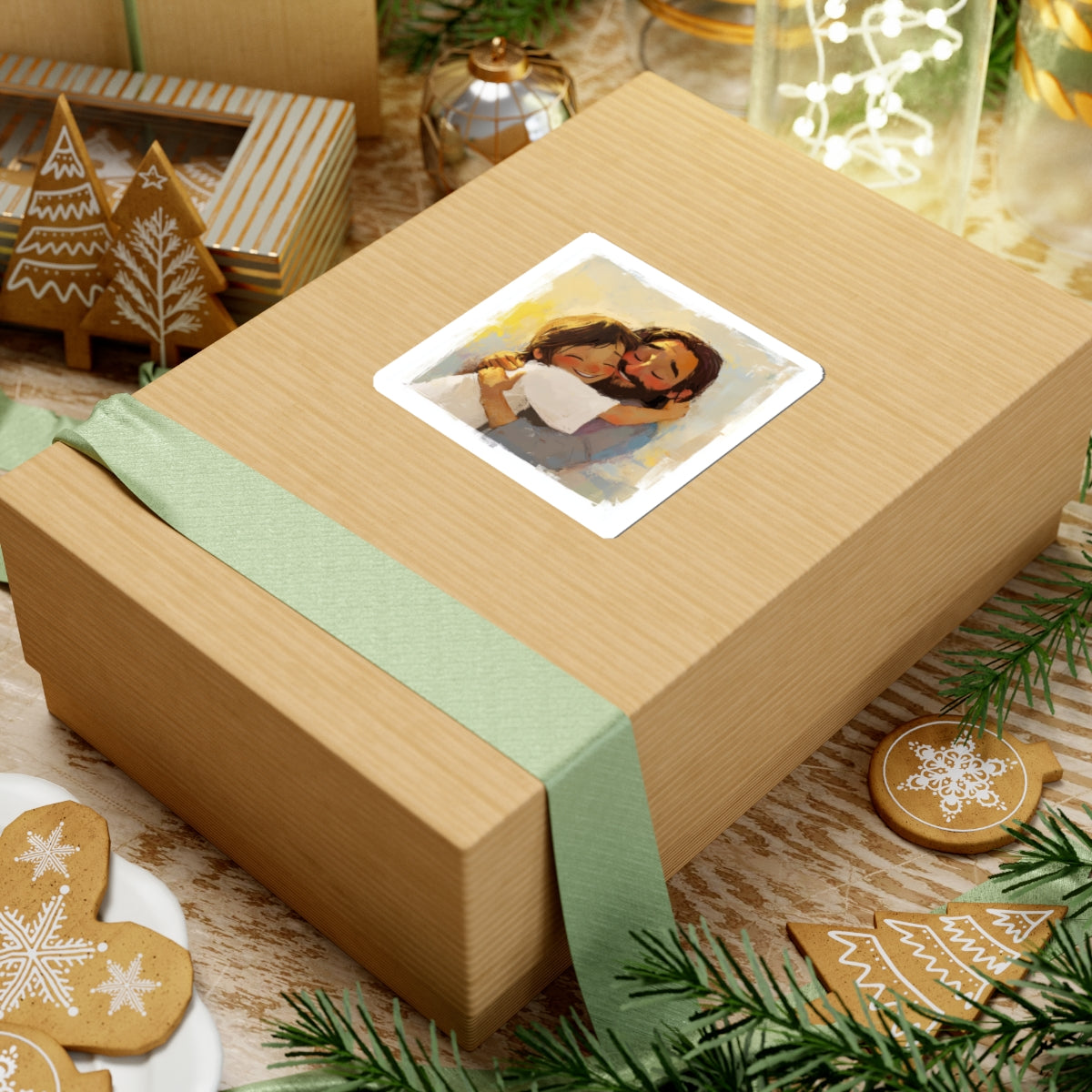 Jesus Hugging Burnette 3"x 3"