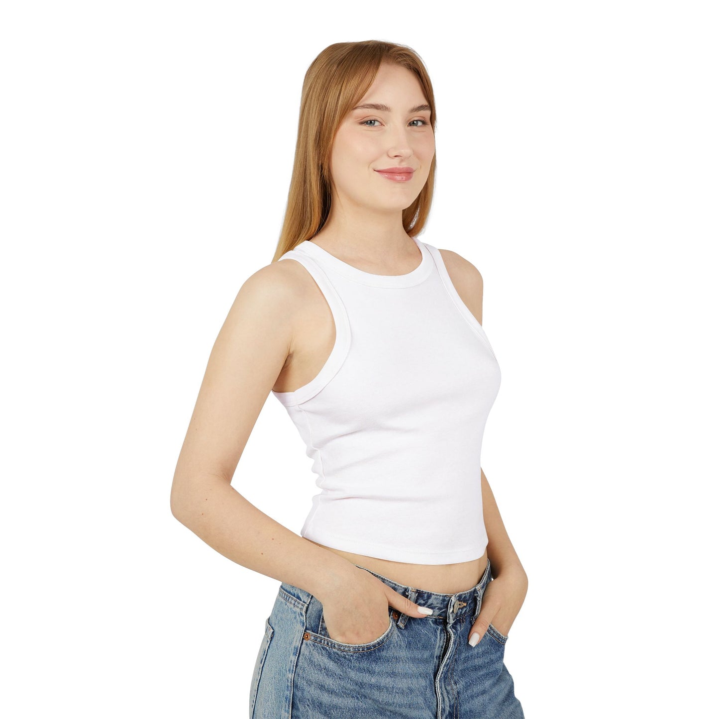 "Joyful" Rib Racer Tank Top