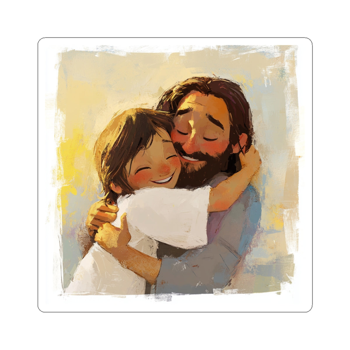Jesus Hugging Burnette 3"x 3"