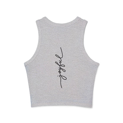 "Joyful" Rib Racer Tank Top