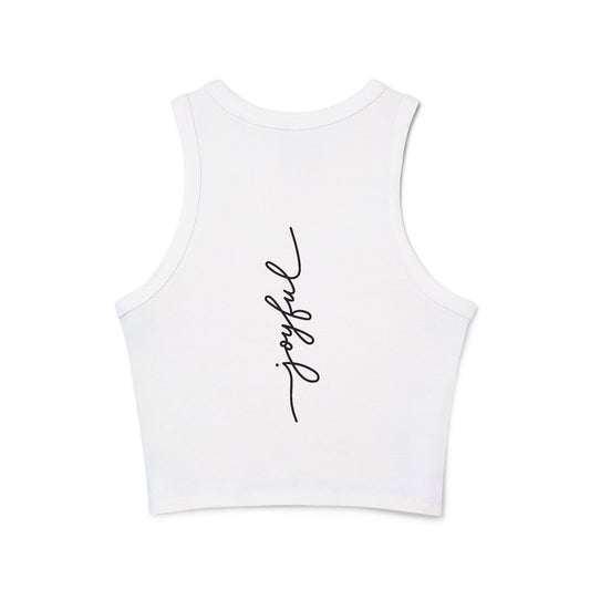 "Joyful" Rib Racer Tank Top
