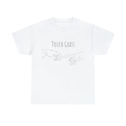 "Touch Grass" - Unisex Cotton Tee - Minimalist