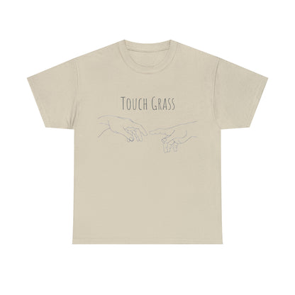 "Touch Grass" - Unisex Cotton Tee - Minimalist