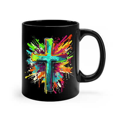 "Graffiti" - Black Ceramic Mug, 11oz