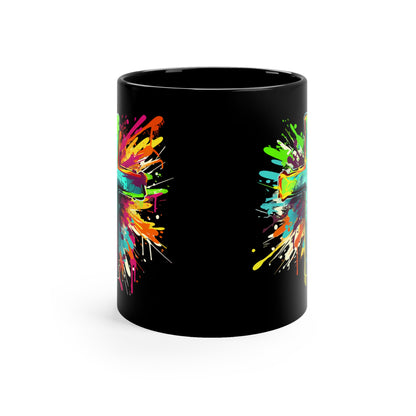 "Graffiti" - Black Ceramic Mug, 11oz