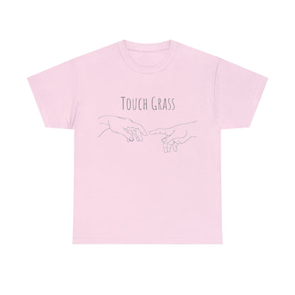 "Touch Grass" - Unisex Cotton Tee - Minimalist