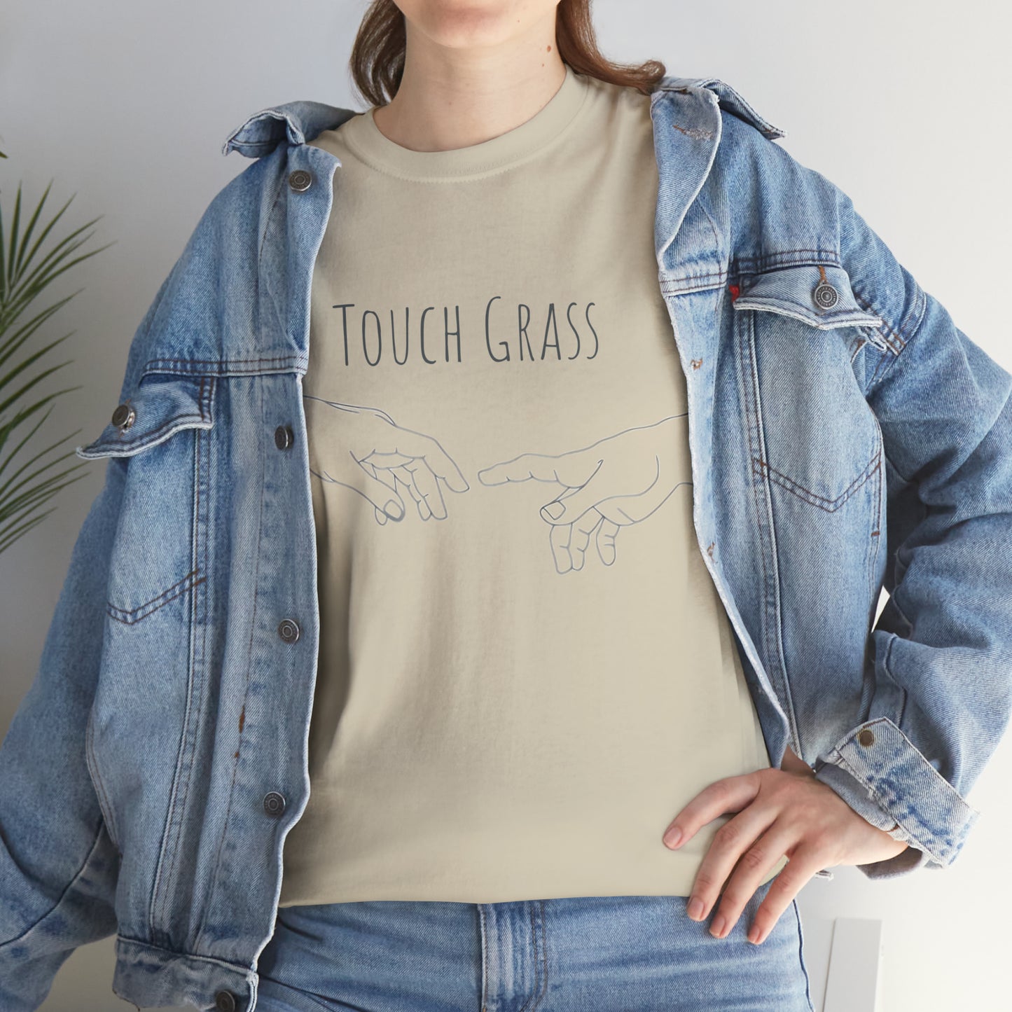 "Touch Grass" - Unisex Cotton Tee - Minimalist