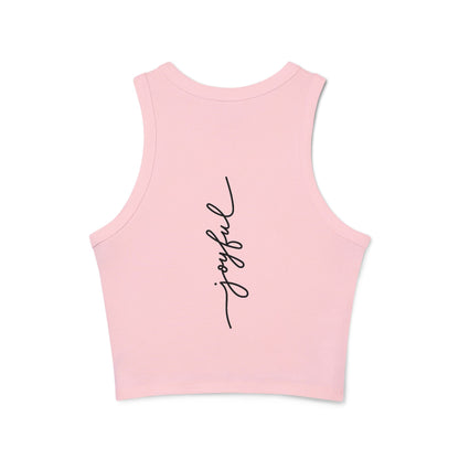 "Joyful" Rib Racer Tank Top