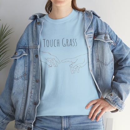 "Touch Grass" - Unisex Cotton Tee - Minimalist